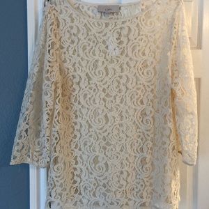 Loft ivory lace top